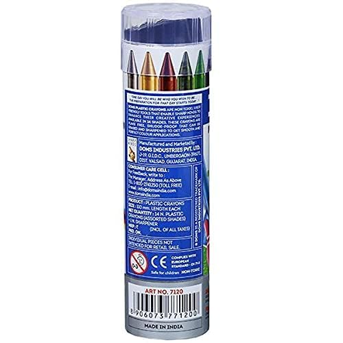 DOMS PLASTIC CRAYON 14 SHADES