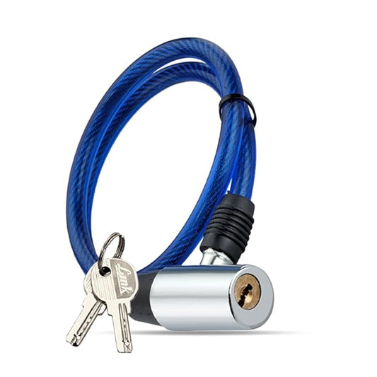 Multipurpose Cable Lock 50 CM Length for Cycles, Bikes, Helmets or Scooters Assorted Colour
