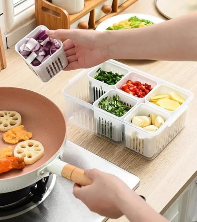 Fridge Storage Boxes Freezer Storage Containers 6 GRID
