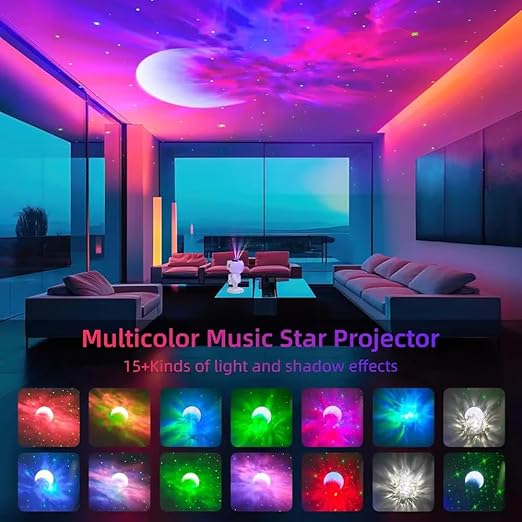 Bluetooth Speaker BuiltIn Sound Astronaut Galaxy Projector Robot