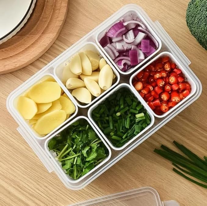 Fridge Storage Boxes Freezer Storage Containers 6 GRID