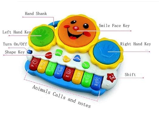 Drum Keyboard Musical Toys with Flashing Lights