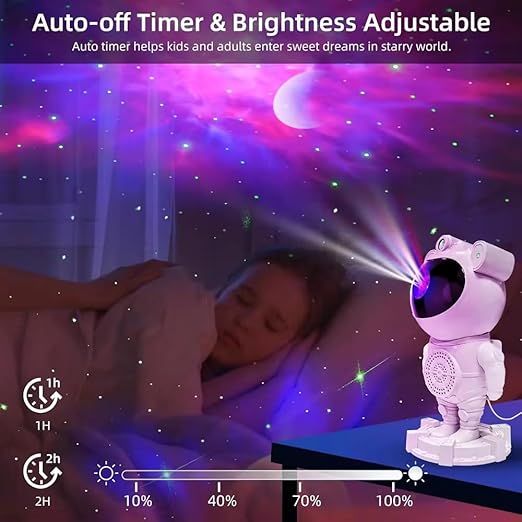 Bluetooth Speaker BuiltIn Sound Astronaut Galaxy Projector Robot