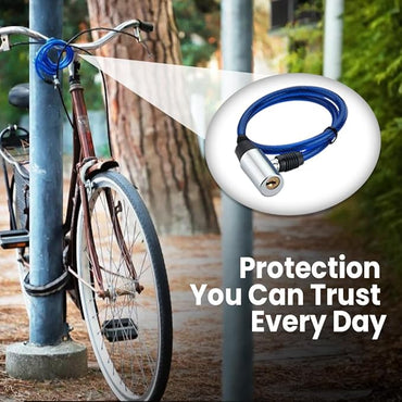 Multipurpose Cable Lock 50 CM Length for Cycles, Bikes, Helmets or Scooters Assorted Colour