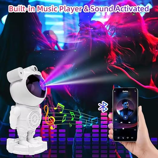 Bluetooth Speaker BuiltIn Sound Astronaut Galaxy Projector Robot
