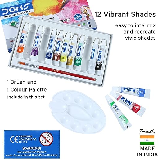 DOMS WATER COLOUR TUBES 12