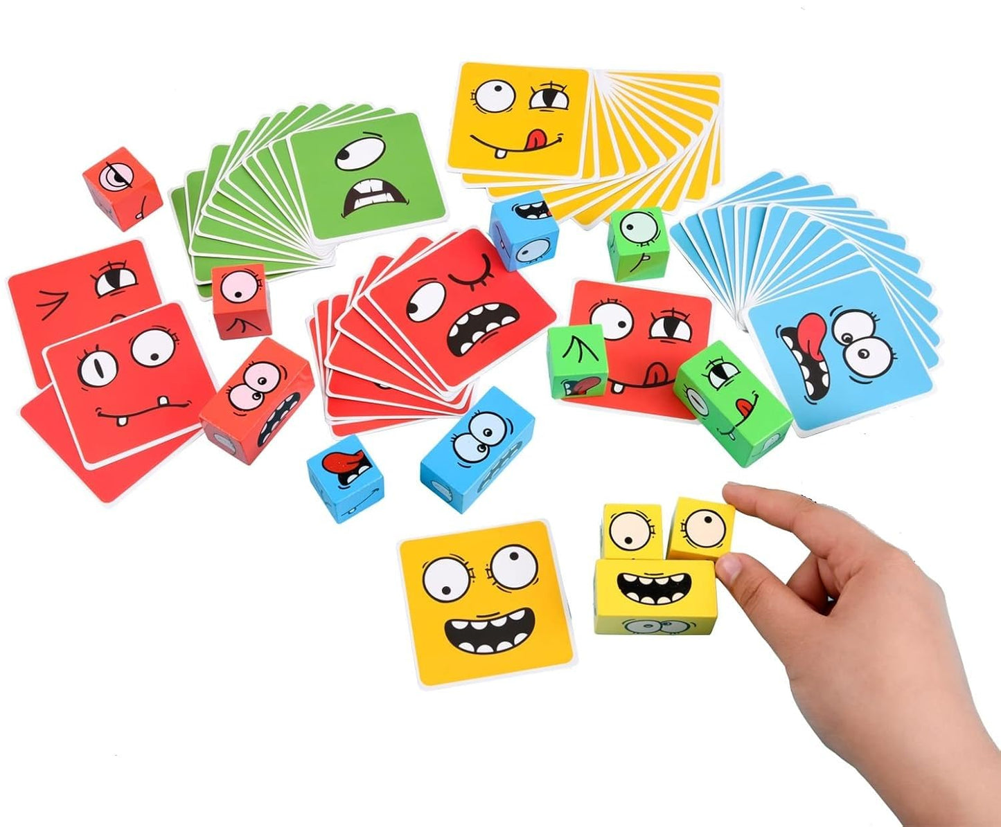 Cube Wooden Puzzle Game Expressions Matching