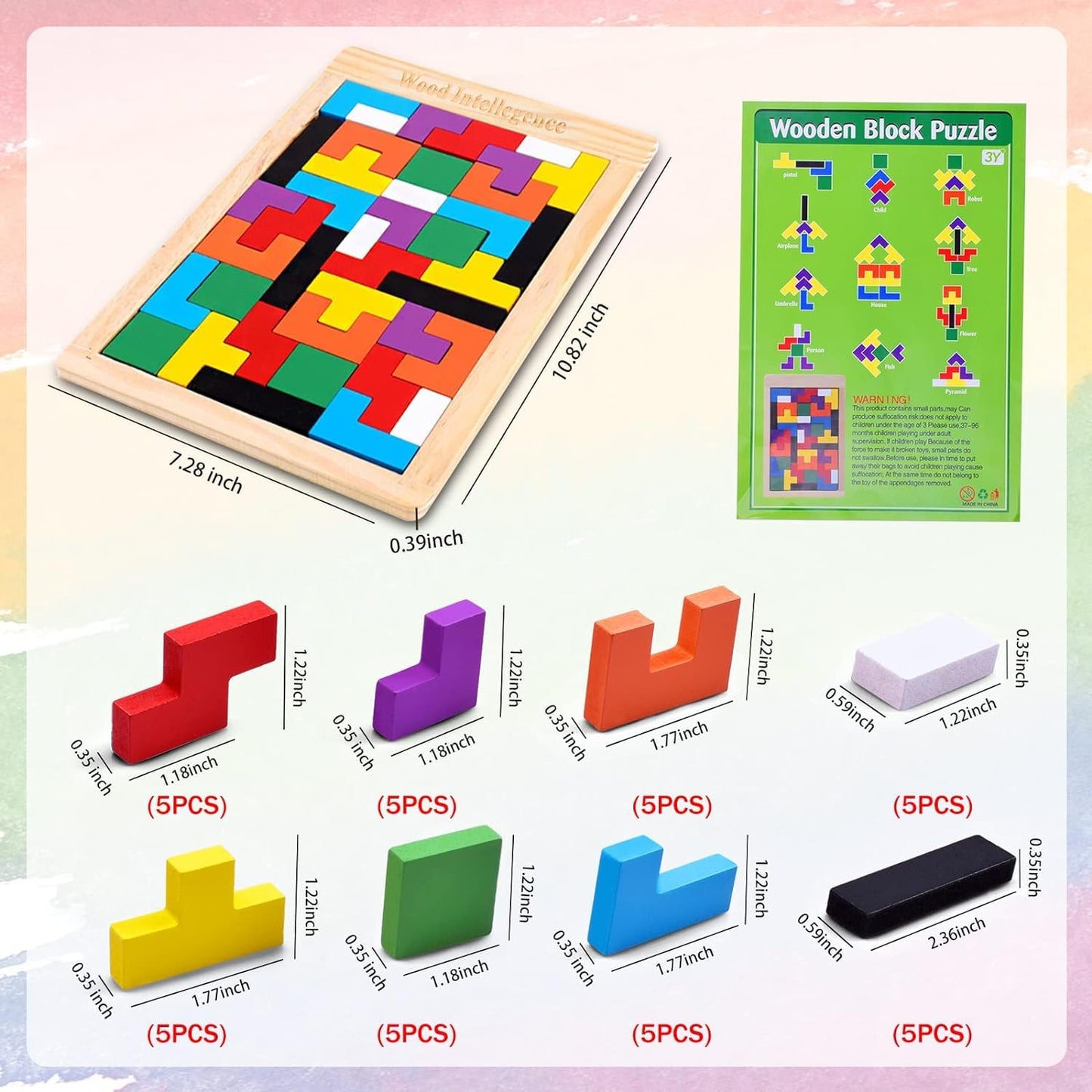 4 WOOD PUZZLES BOX