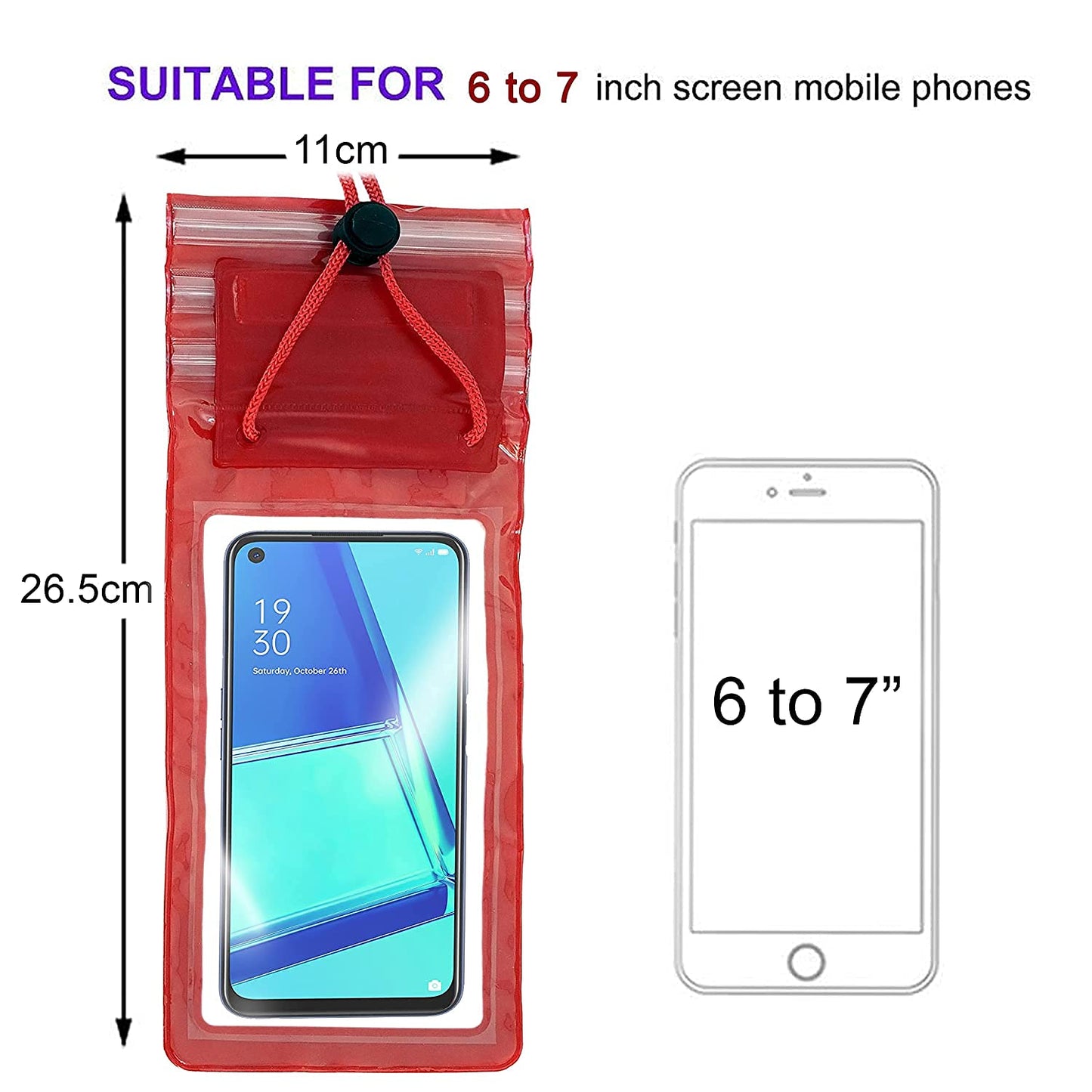 Waterproof Sealed Mobile Pouch Pvc Transparent Rain Protection Mobile Cover For 7 Inch Phone