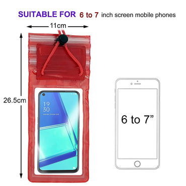 Waterproof Sealed Mobile Pouch Pvc Transparent Rain Protection Mobile Cover For 7 Inch Phone