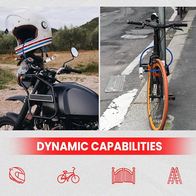 Multipurpose Cable Lock 50 CM Length for Cycles, Bikes, Helmets or Scooters Assorted Colour