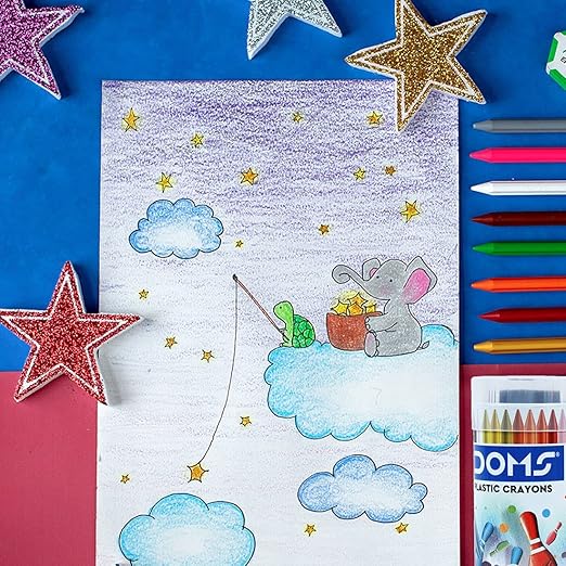 DOMS PLASTIC CRAYON 28 SHADES ROUN