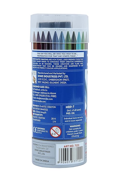 DOMS PLASTIC CRAYON 28 SHADES ROUN
