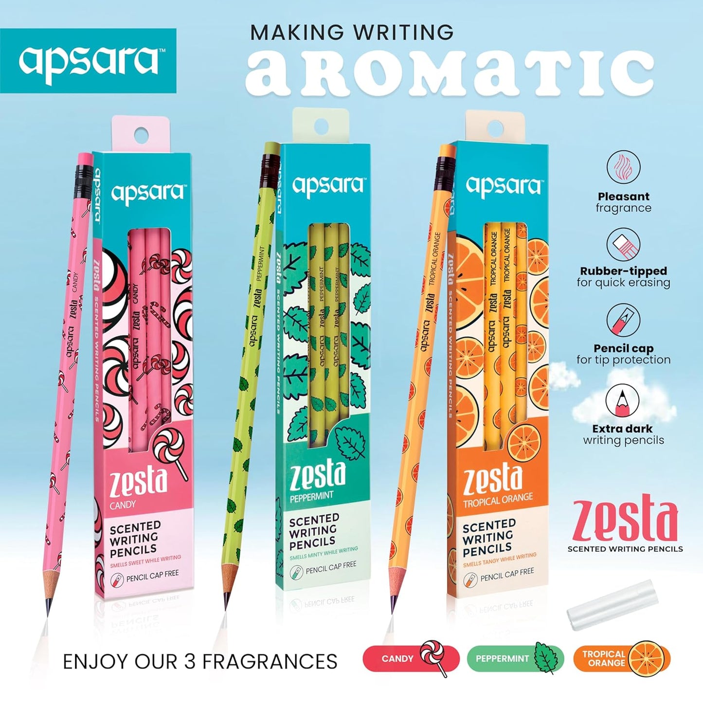 APSARA ZESTA SCENTED PENCILS