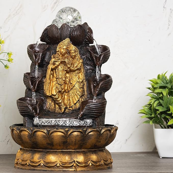 Waterfall Fountain with LED Lights–Positive Energy Home Decor to Relaxation,Creating peaceful ambiance in homes offices