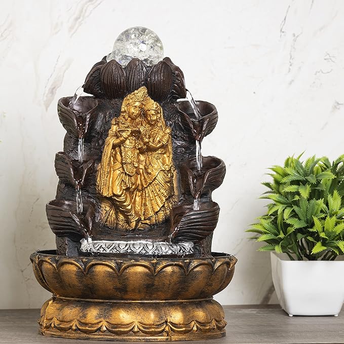 Waterfall Fountain with LED Lights–Positive Energy Home Decor to Relaxation,Creating peaceful ambiance in homes offices
