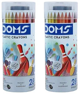DOMS PLASTIC CRAYON 28 SHADES ROUN