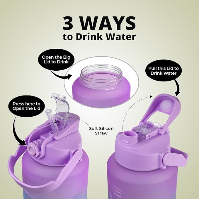 Motivational Water Bottle Set of 3 Pcs