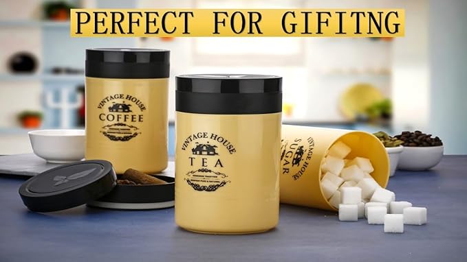 Plastic Tea Sugar Coffee Container Set of 3