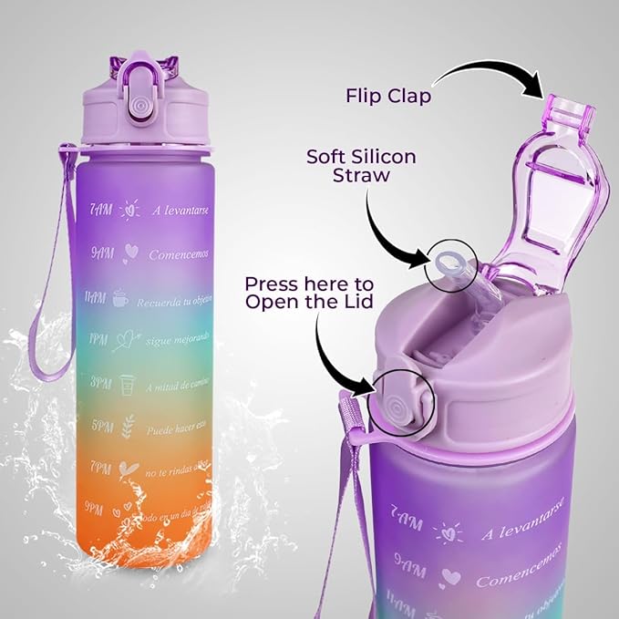 Motivational Water Bottle Set of 3 Pcs
