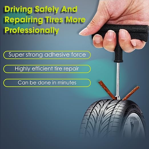 Tubeless Tyre Puncture Repair Kit with Solution
