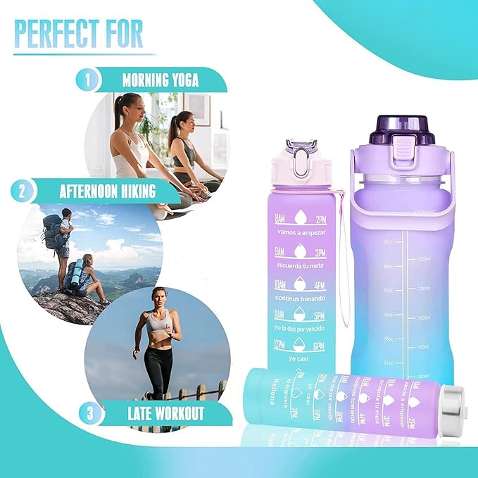 Motivational Water Bottle Set of 3 Pcs