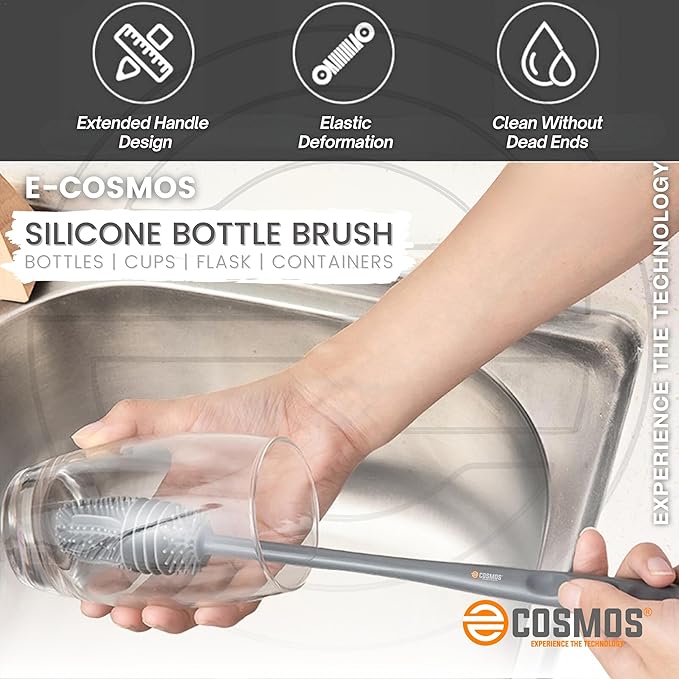 Bottle Cleaning Brush Silicone Long Handle