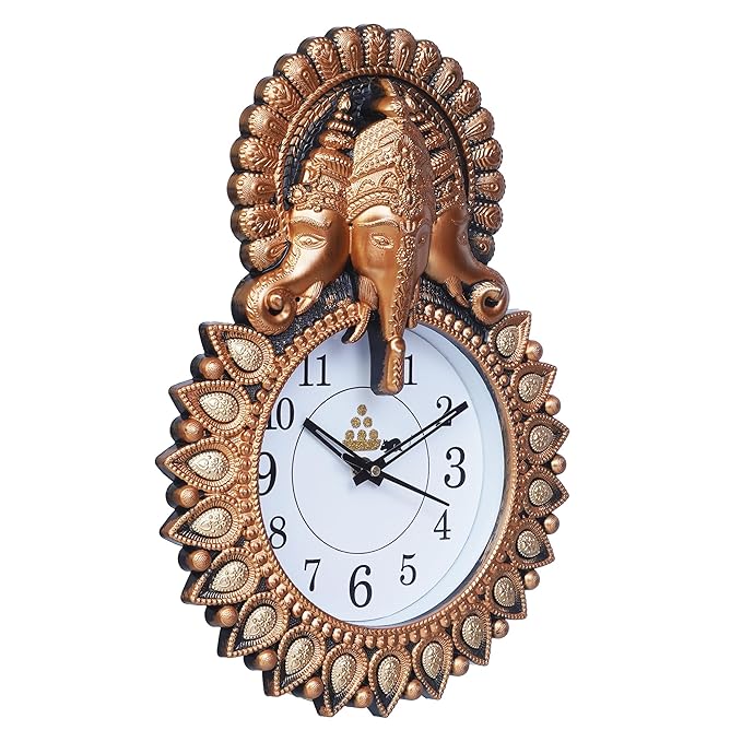 Premium Plastic Designer Stones Ganesha Wall Clock