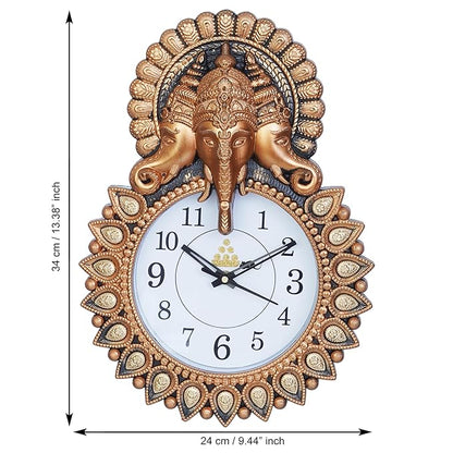 Premium Plastic Designer Stones Ganesha Wall Clock
