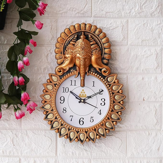 Premium Plastic Designer Stones Ganesha Wall Clock